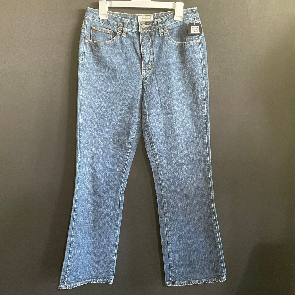 St. Johns Bay Jeans Women 12 Blue Good Stretch Bootcut Mid Rise Denim